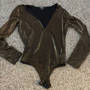 Express Gold Long Sleeve Bodysuit